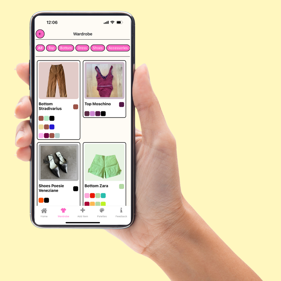 Pop of colour app wardrobe color combinations preview